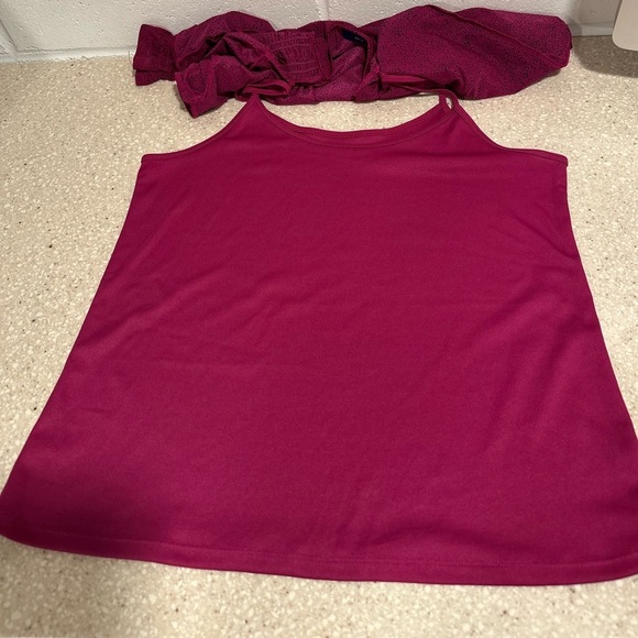 Apt 9 Pink & Black Speckles Long Sleeve Blouse with Tank Top Attached. - Picture 12 of 16